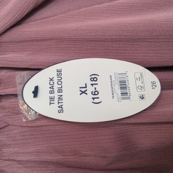 NWT Scoop Satin Bow Tie Back Blouse Dusty Orchid Size XL (16-18) - Picture 7 of 7